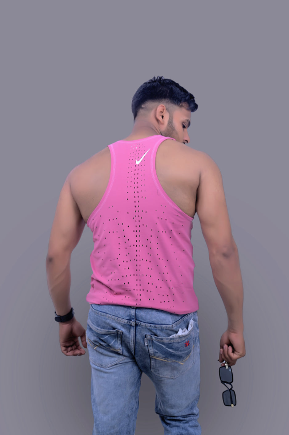 Pink Laser Gym Fitness and Sports Vest