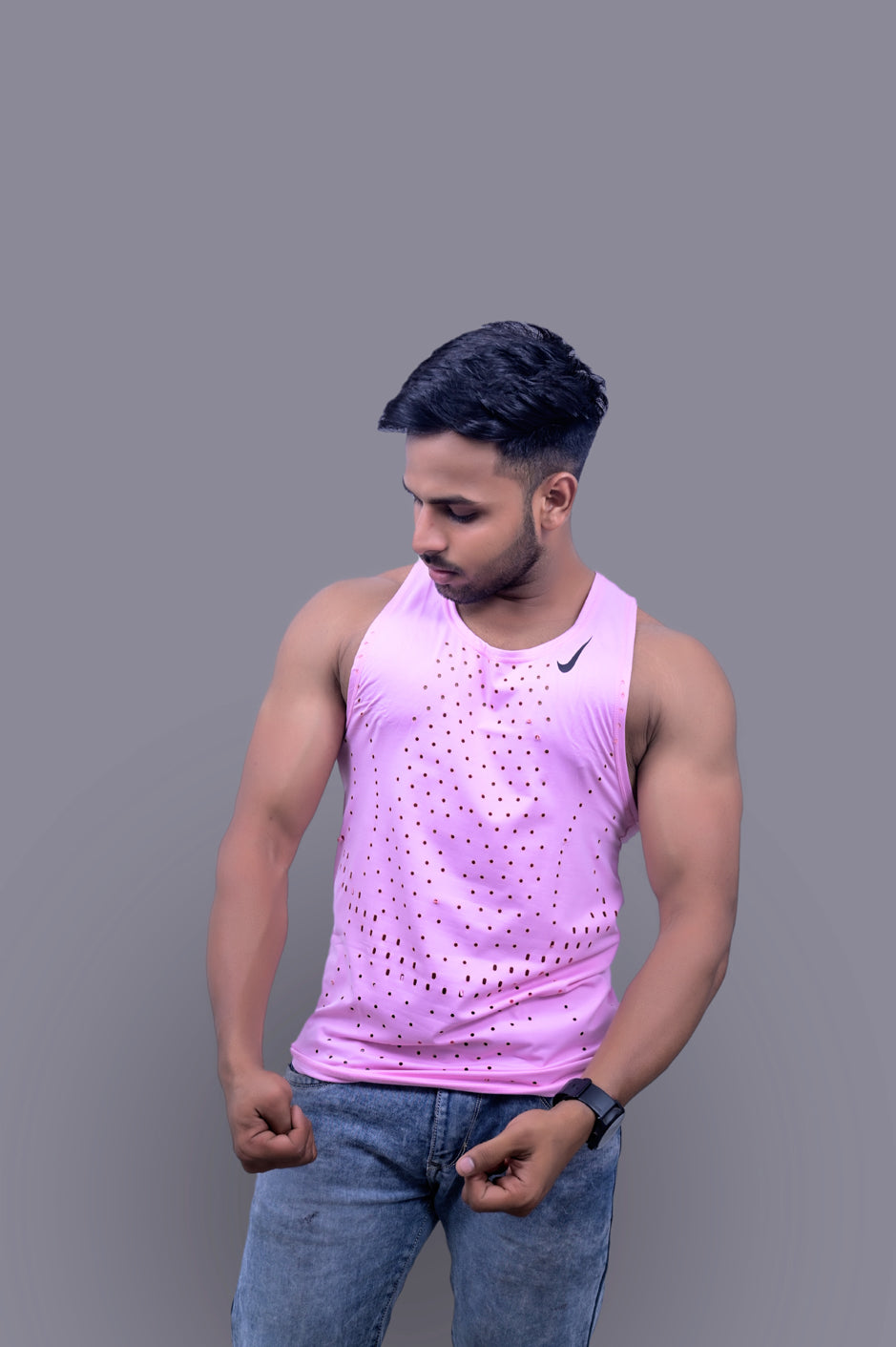 Baby Pink Laser Sando Vest