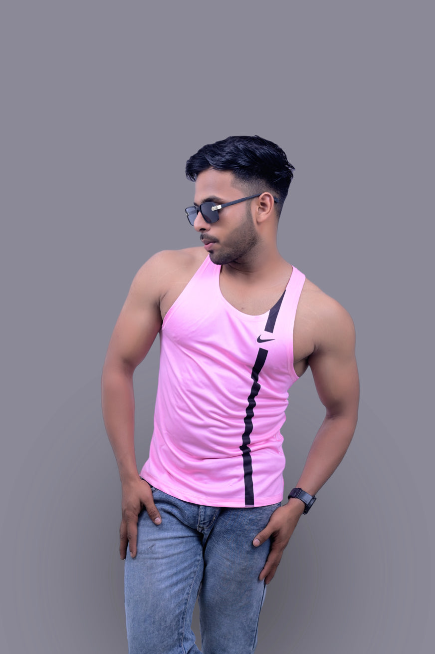 Classical Fit Pink Gym Fitness and Sports Vest