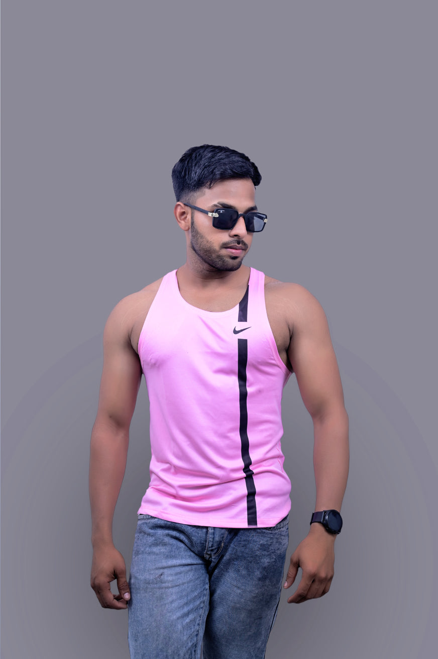 Classical Fit Pink Gym Fitness and Sports Vest