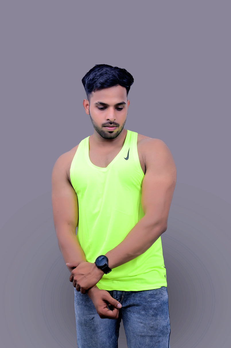 Solid Parrot Green Sando Vest