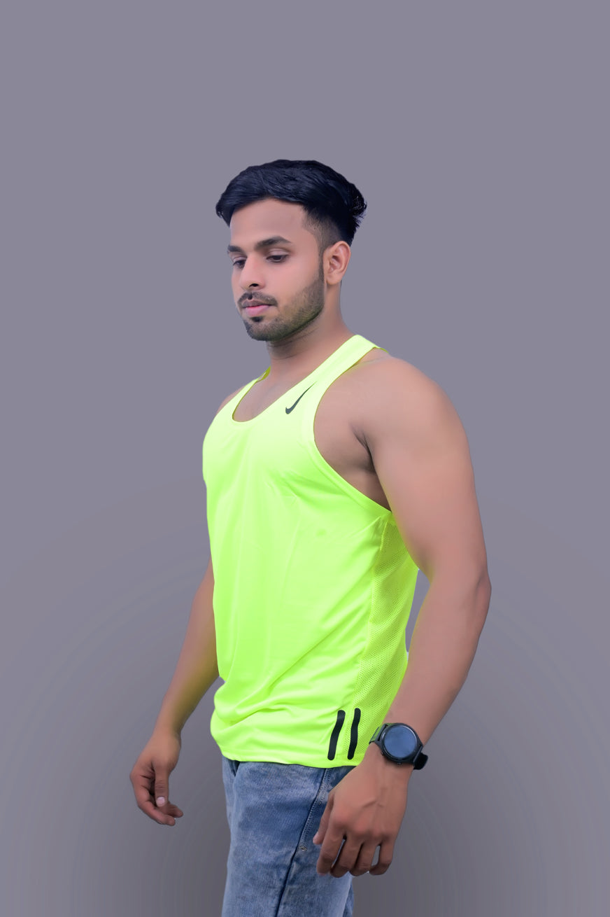 Solid Parrot Green Sando Vest