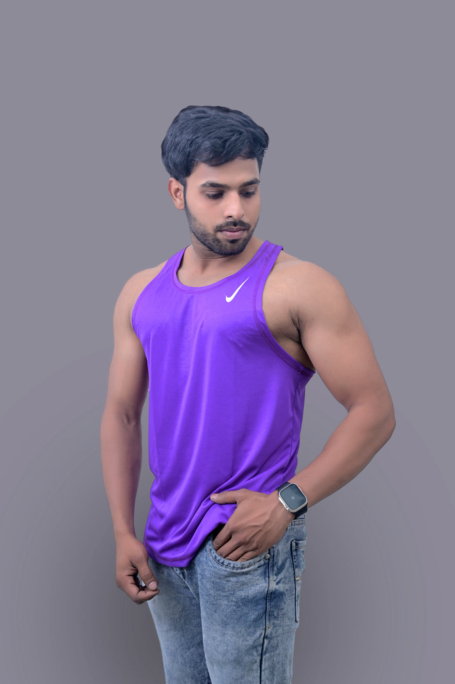 Purple Gym Fitness and Sports Vest