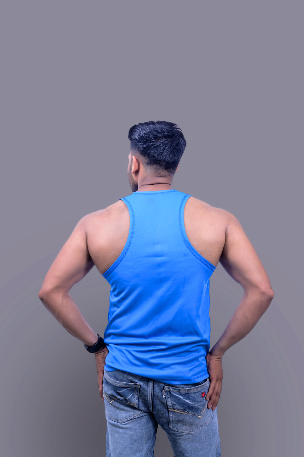 Classical Solid Blue Sando Vest