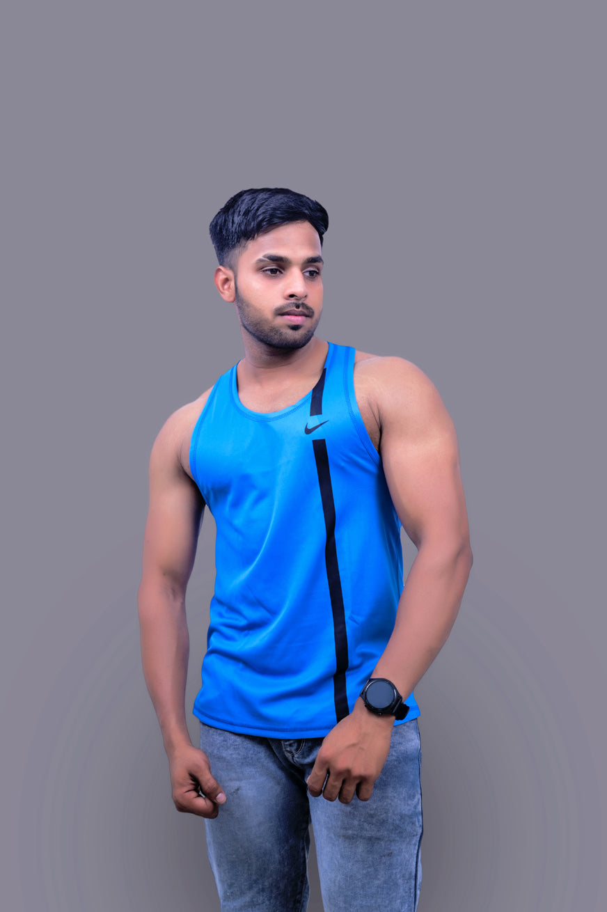 Classical Solid Blue Sando Vest