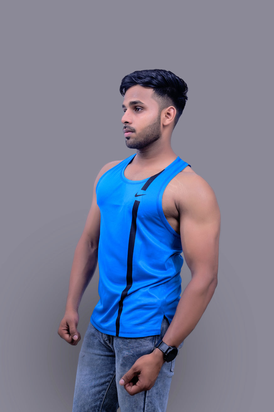 Classical Solid Blue Sando Vest