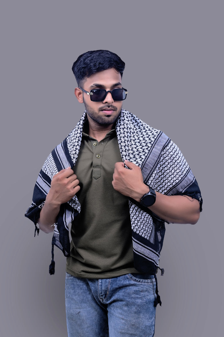 White Black Royal Scarf