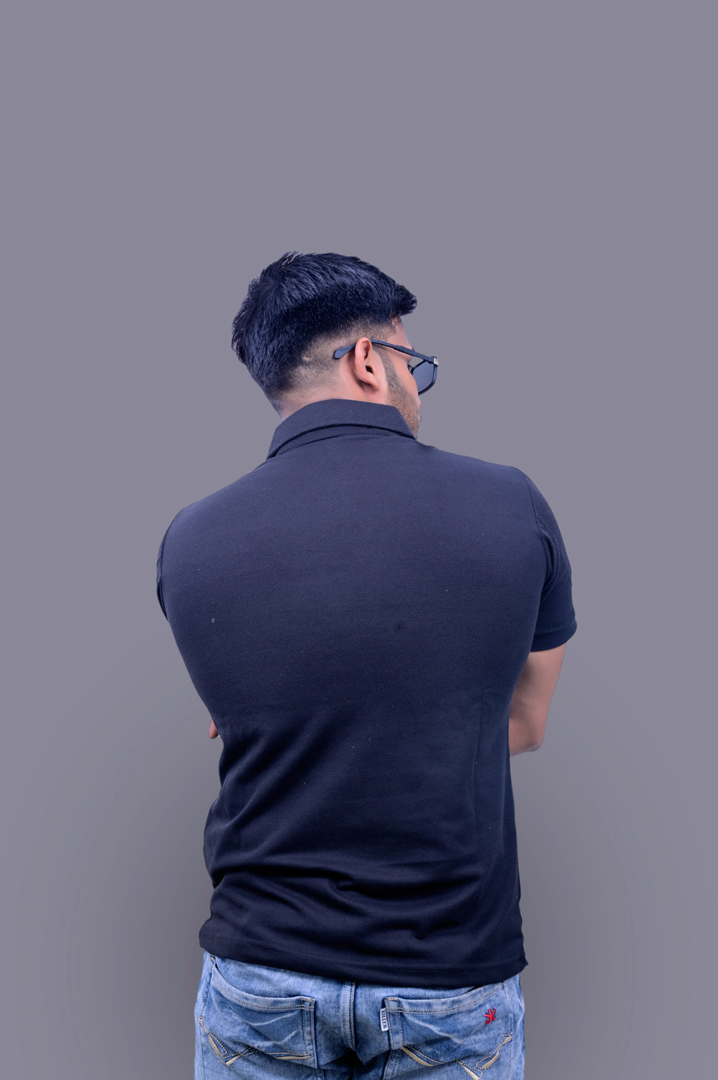 Black Mattee Tshirt With Indian Flag