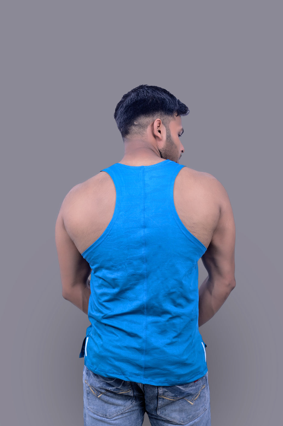 Classical Blue Gym Fitness and Sports Vest