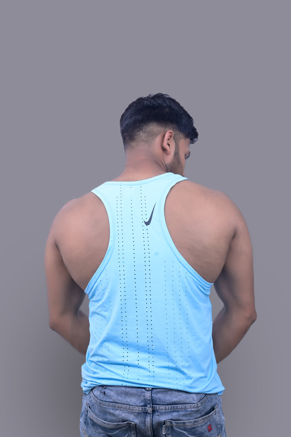 Cyan Laser Gym Fitness and Sports Vest