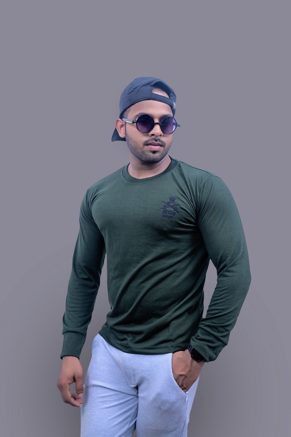 Indian Army Full Sleeve Green Tshirt