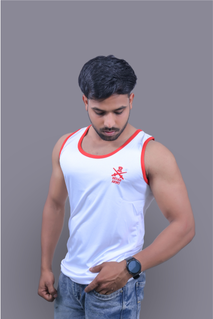 White Indian Army Sando Vest