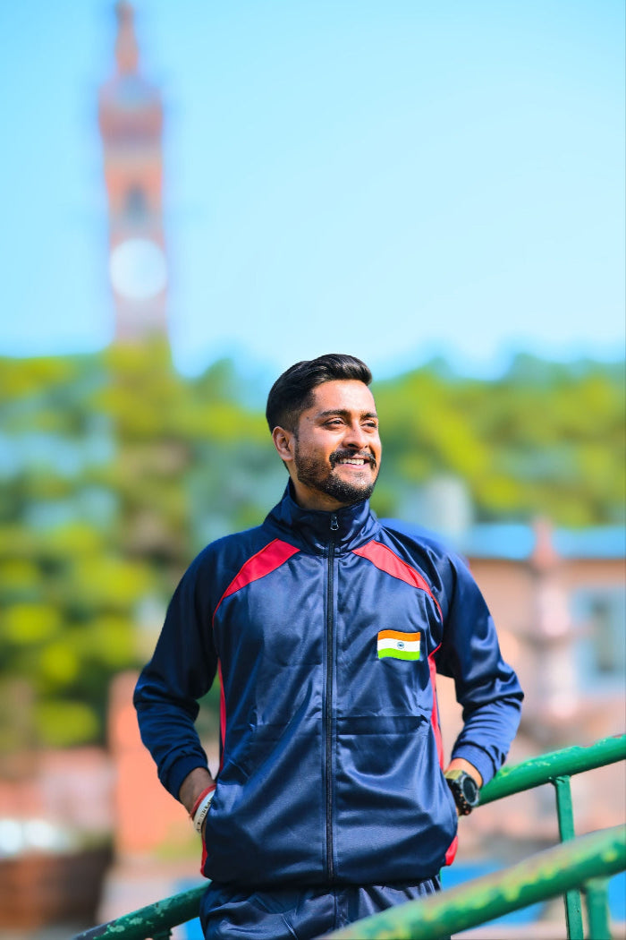 Premium Track Suit – Blue Red with Indian Flag