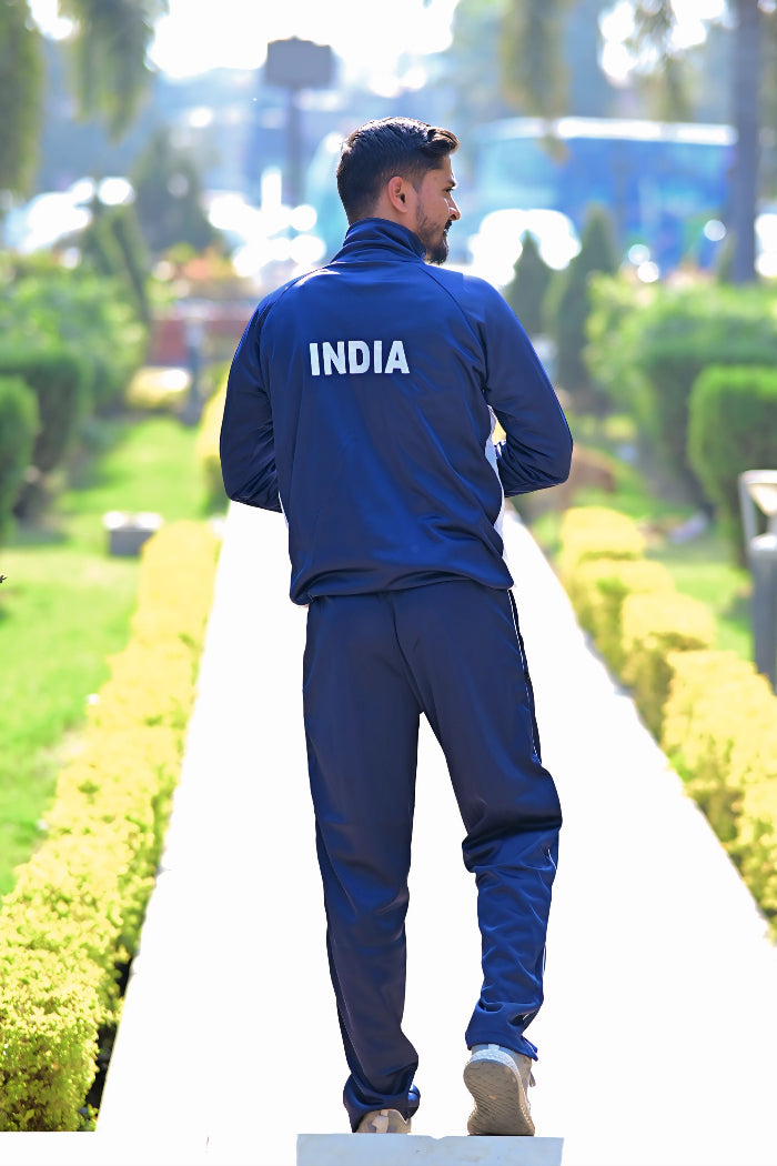 Premium Track Suit – Blue White with Indian Flag