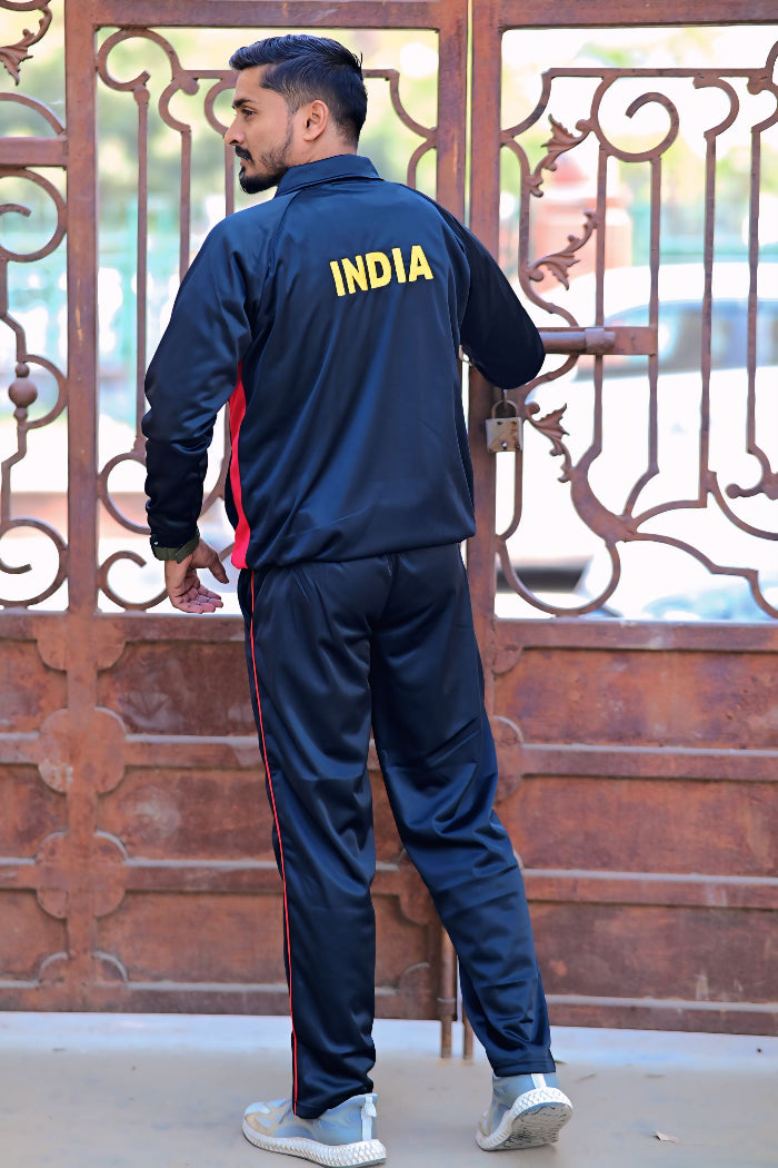 Premium Track Suit – Black Red with Indian Flag