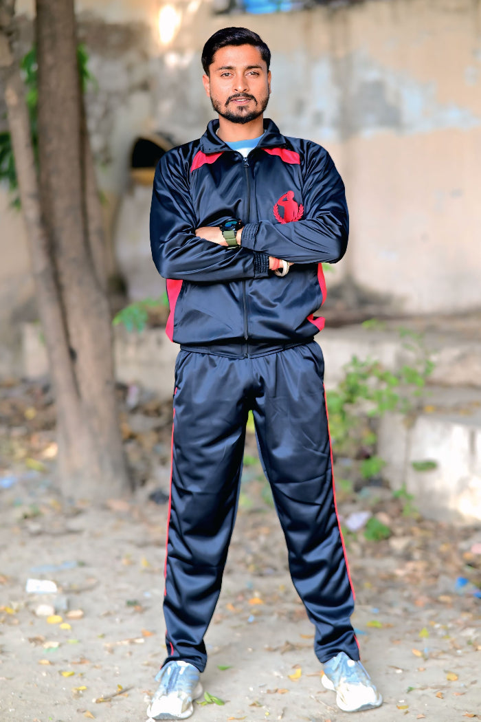 Premium Army Lover Track Suit – Black Red