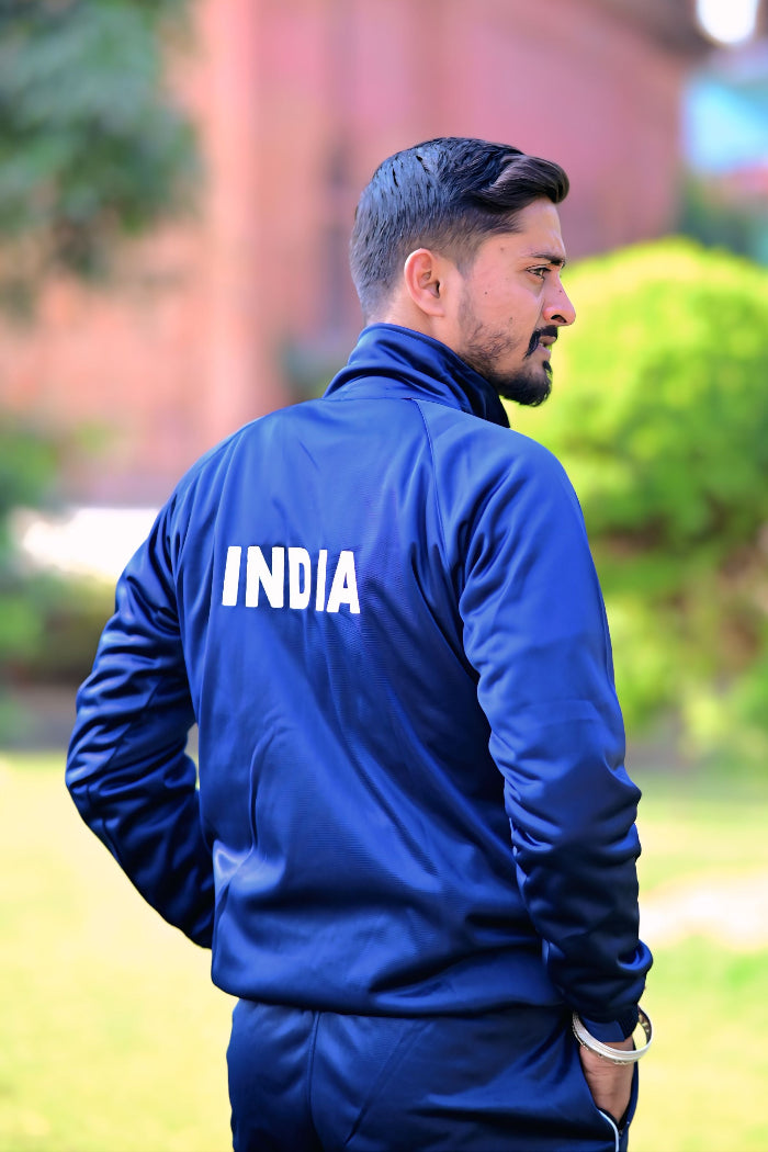 Premium Track Suit – Blue White with Indian Flag