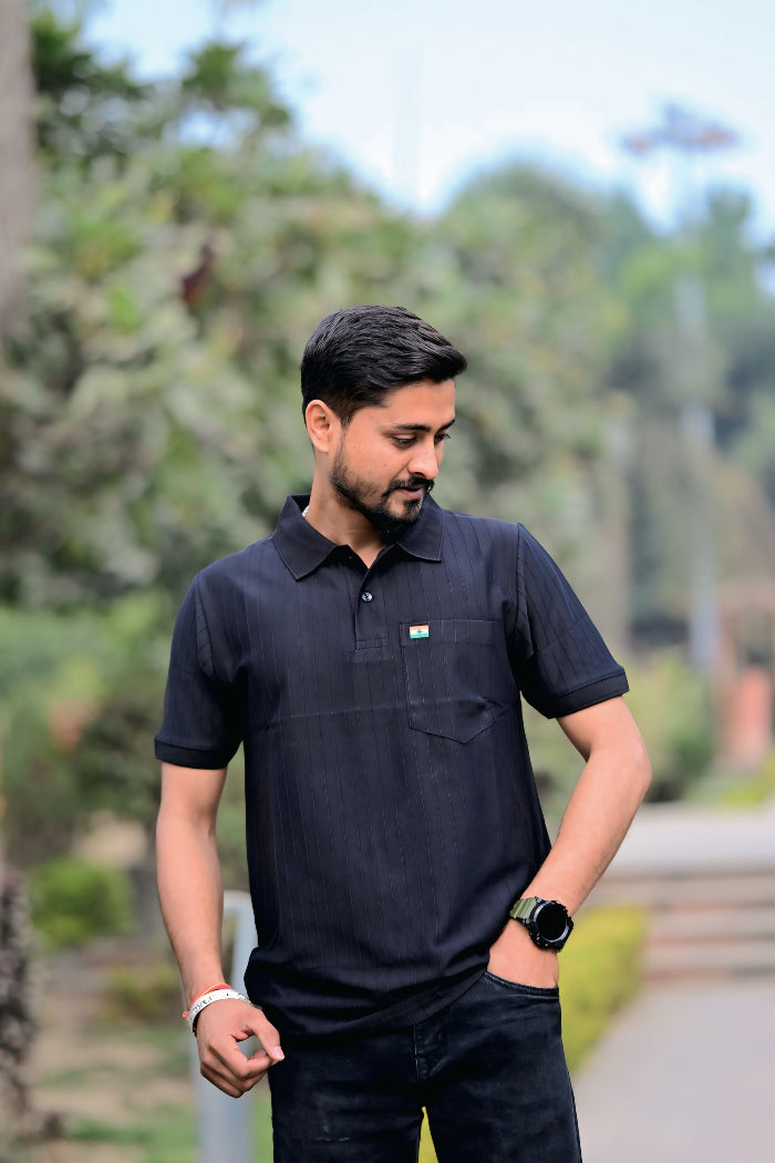Premium Black Half Sleeve Polo T-Shirt