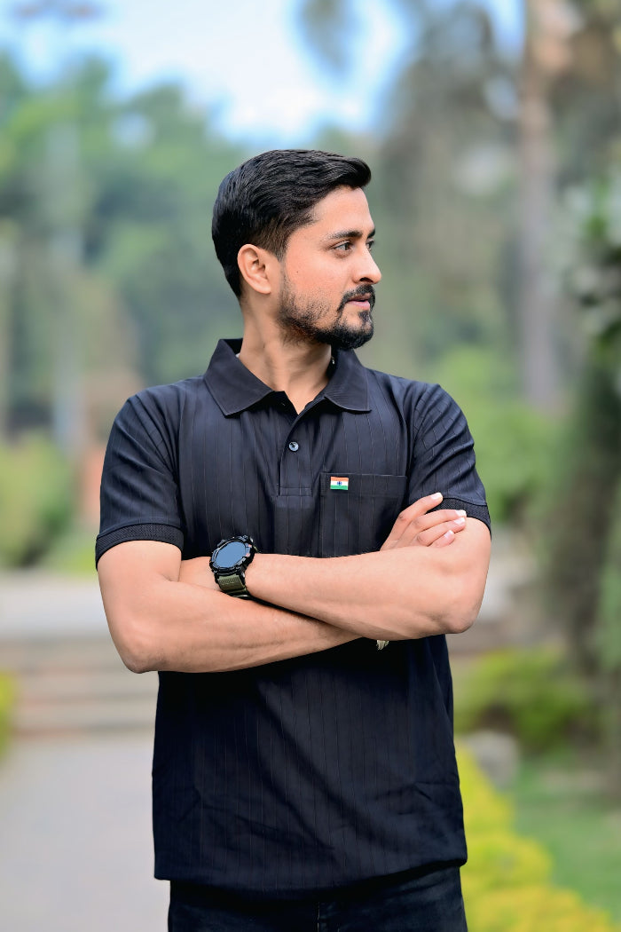 Premium Black Half Sleeve Polo T-Shirt