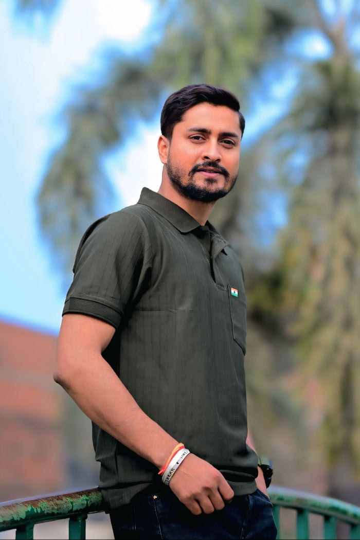 Premium Olive Half Sleeve Polo T-Shirt