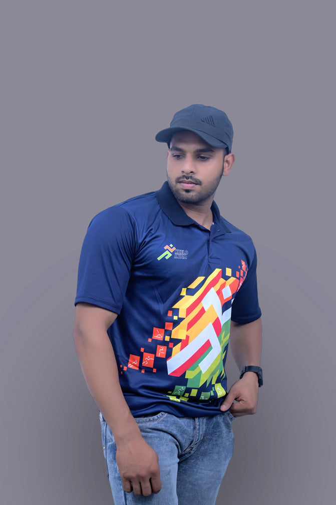 Khelo India Full Blue Tshirt
