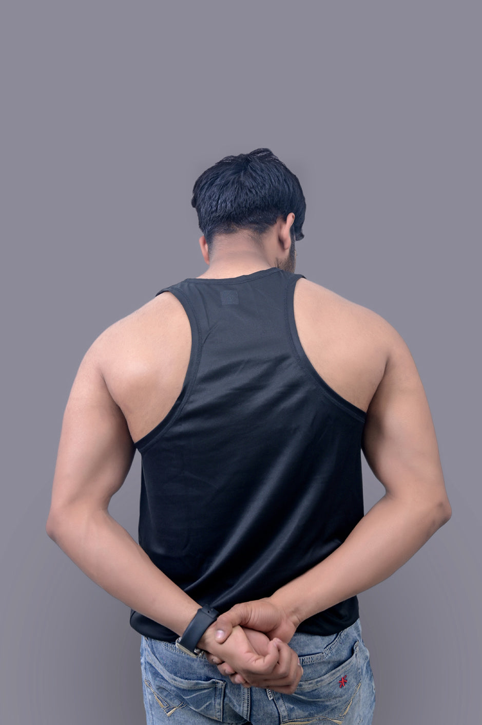 Black Gym Fitness and Sports Vest