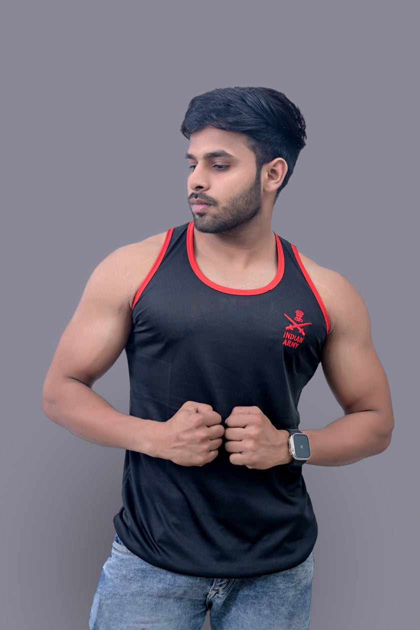 Army Red Black Sando Vest