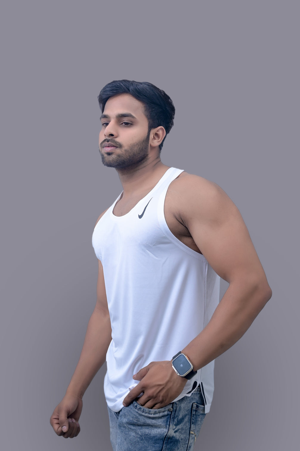White Gym Fitness and Sports Vest