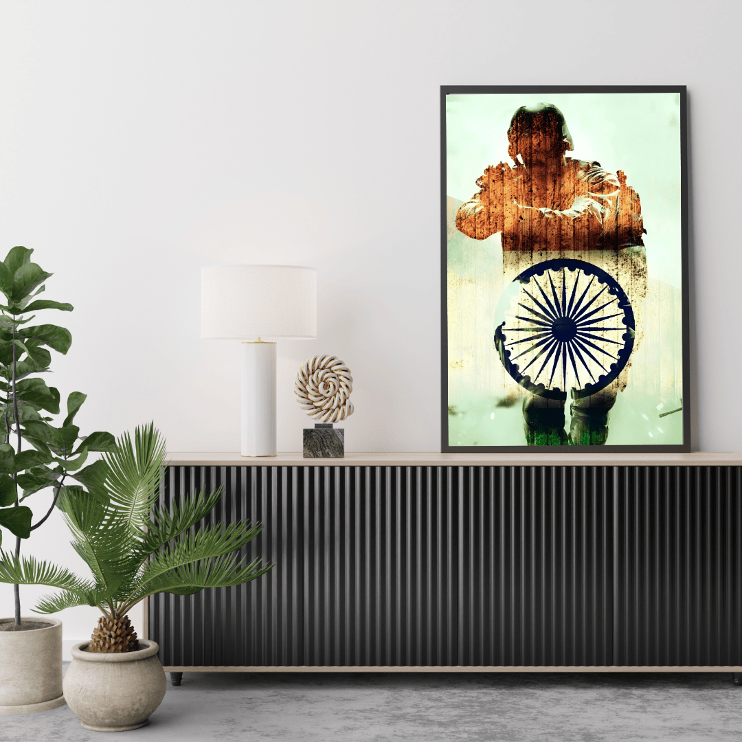Bharat Shield Warrior – Patriotic Frame