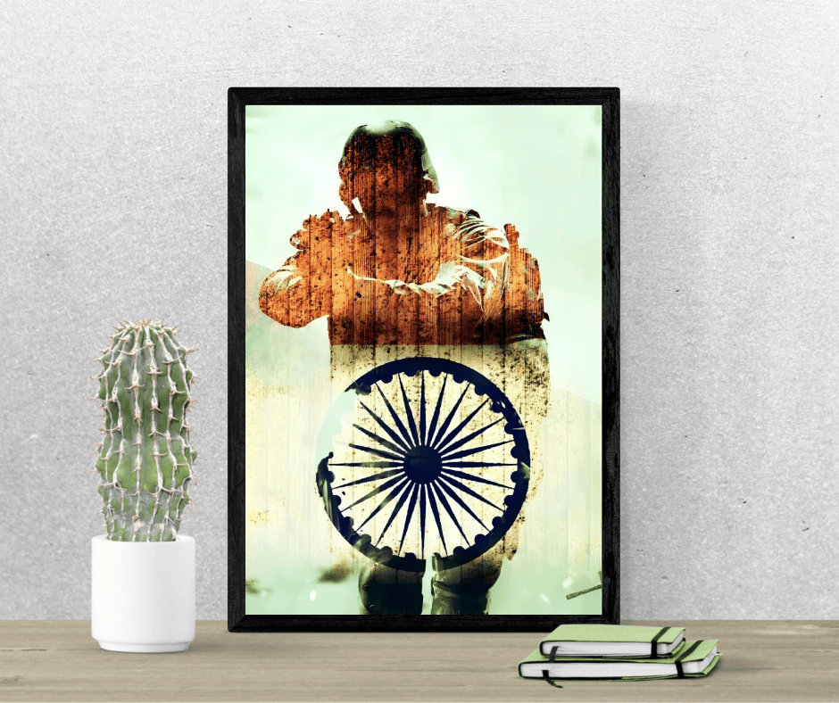 Bharat Shield Warrior – Patriotic Frame