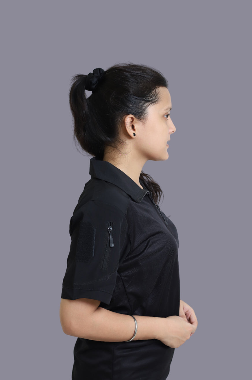 OG Half Sleeves Black Sports T-Shirts for Women