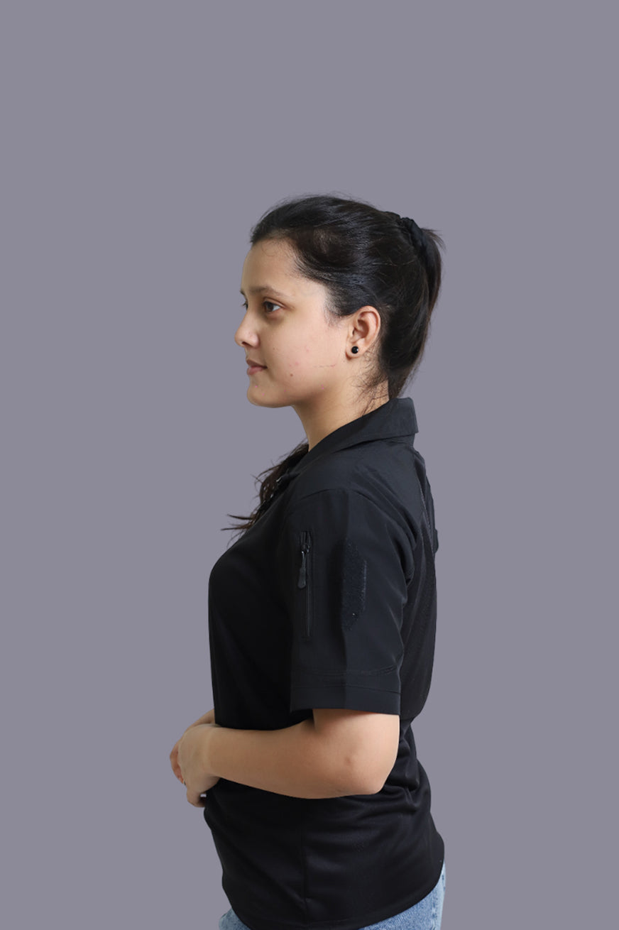 OG Half Sleeves Black Sports T-Shirts for Women