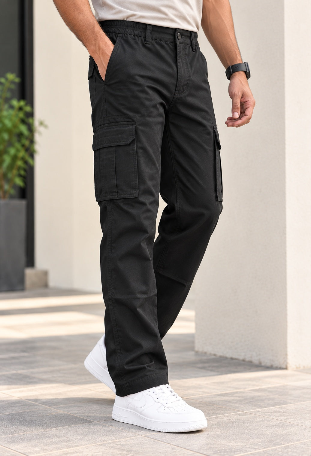 Black 5 Pocket Cargo Pants