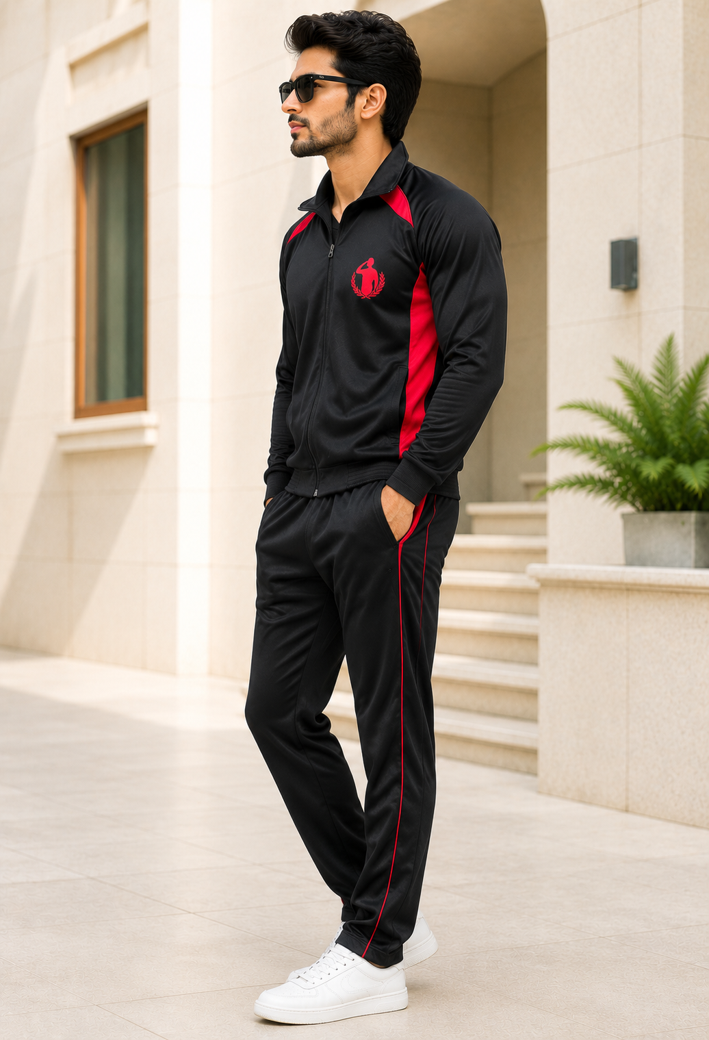 Premium Army Lover Track Suit – Black Red