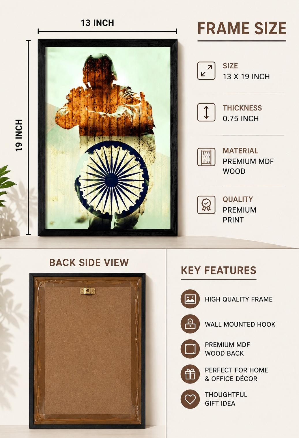 Bharat Shield Warrior Patriotic Frame