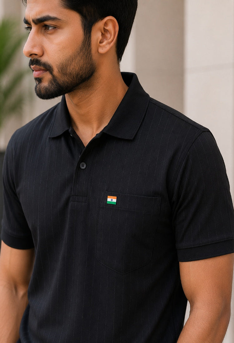 Premium Black Half Sleeve Polo T-Shirt