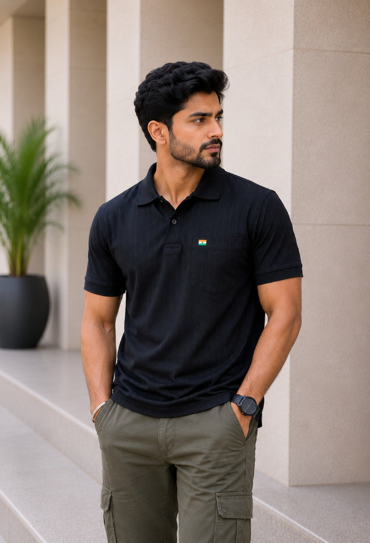 Premium Black Half Sleeve Polo T-Shirt