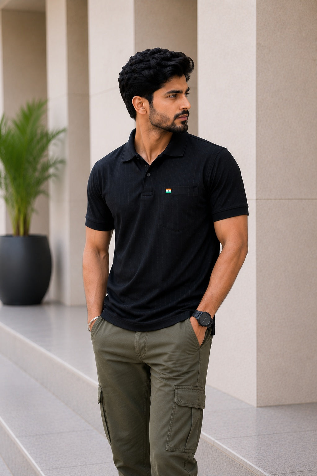Premium Black Half Sleeve Polo T-Shirt