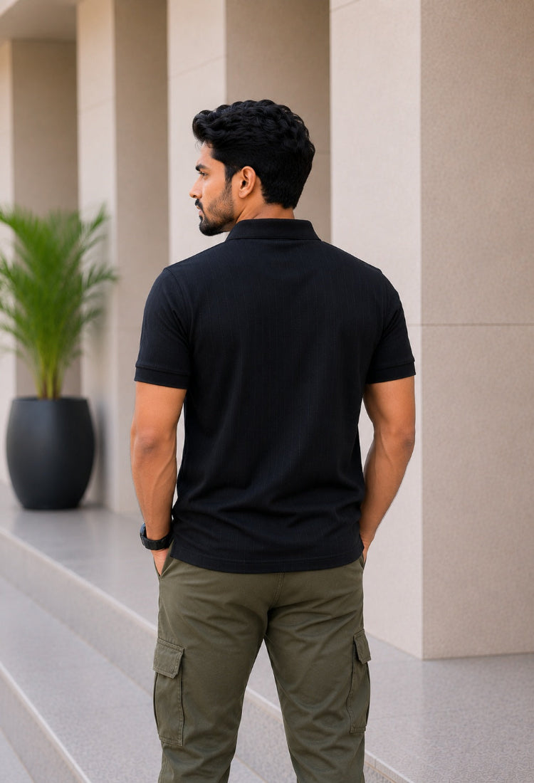 Premium Black Half Sleeve Polo T-Shirt