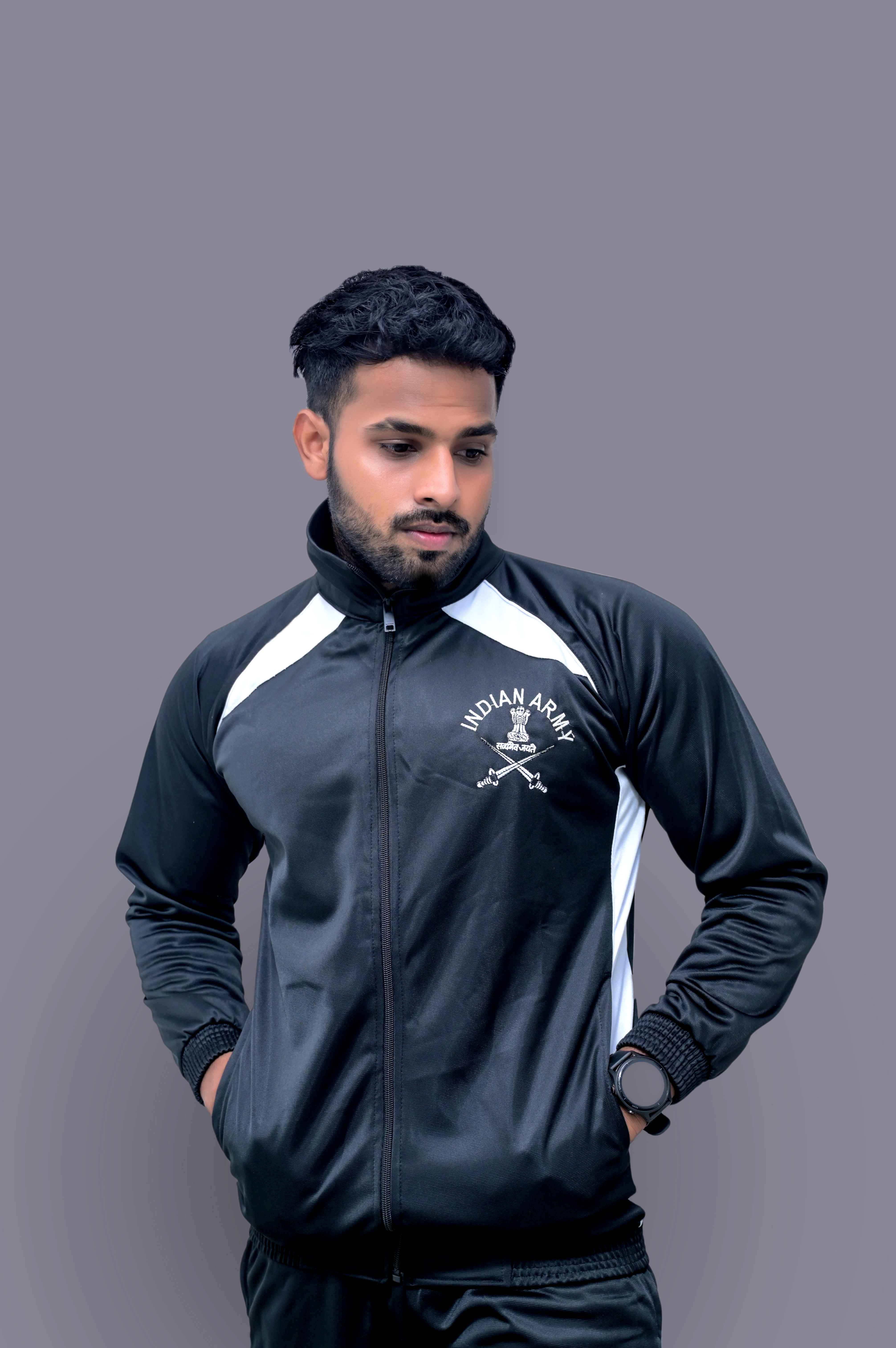 Indian Army Black White Track Suit