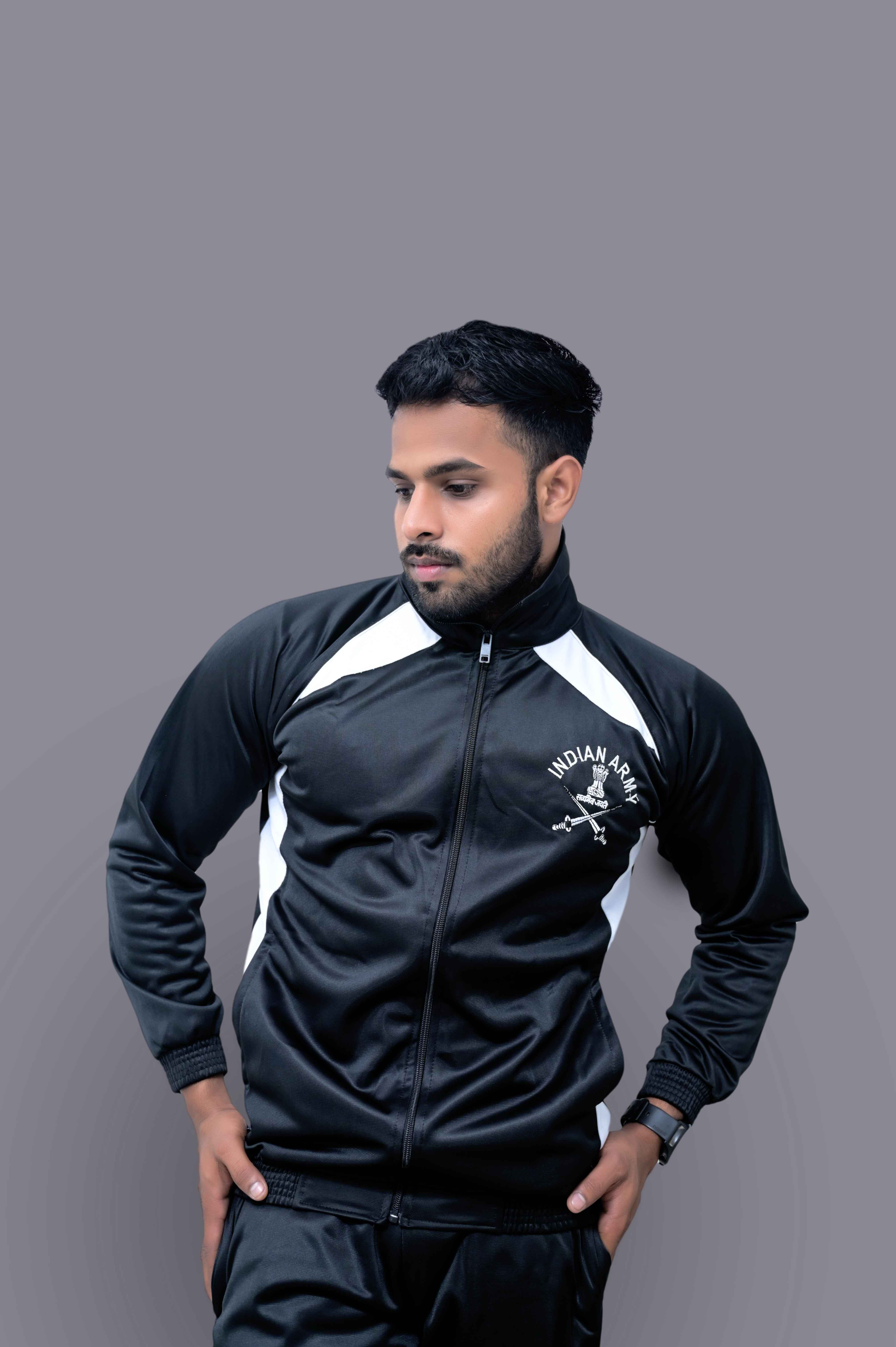 Indian Army Black White Track Suit