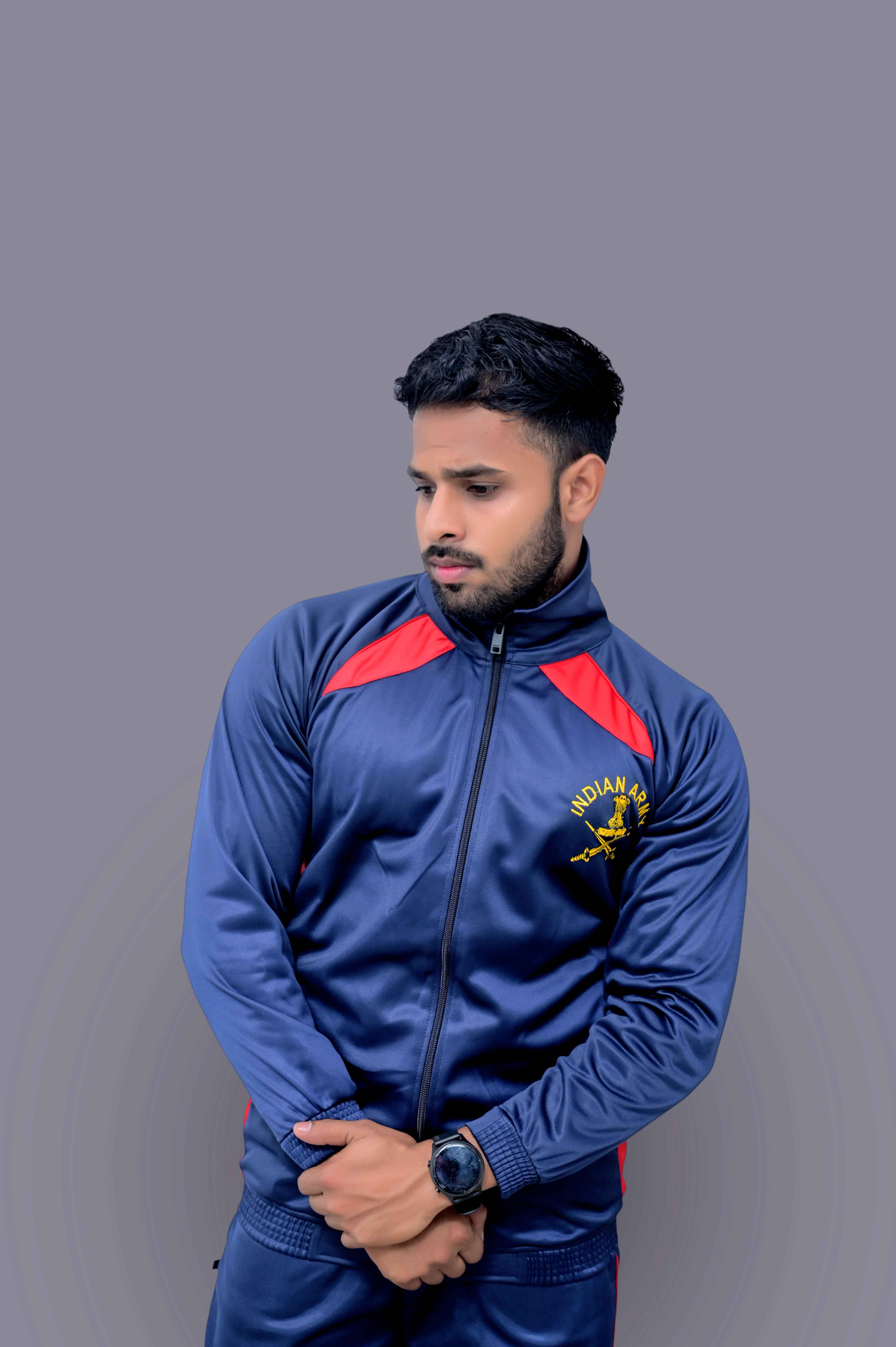Indian Army Blue Red Track Suite