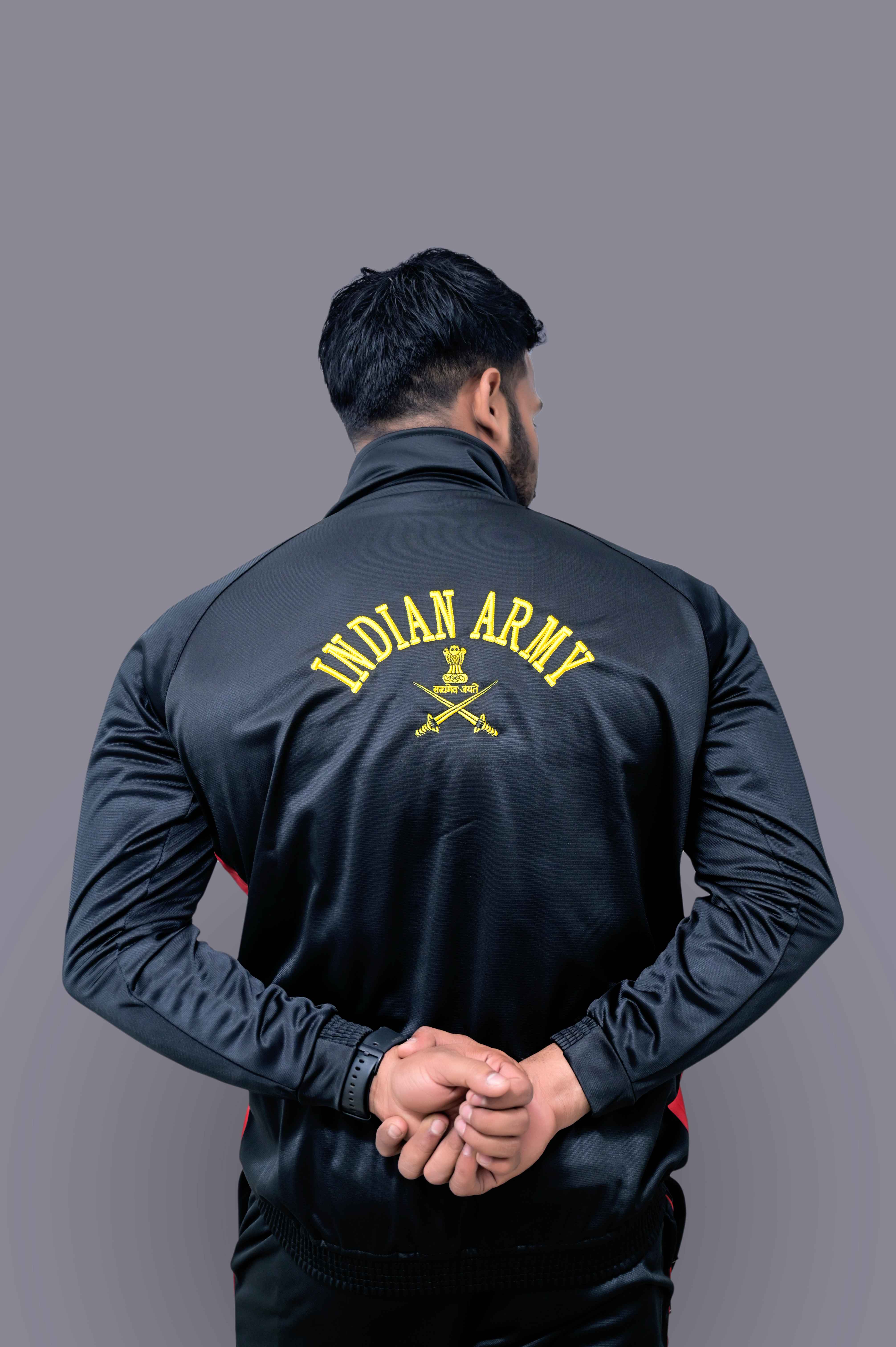 Indian Army Black Red Track Suite