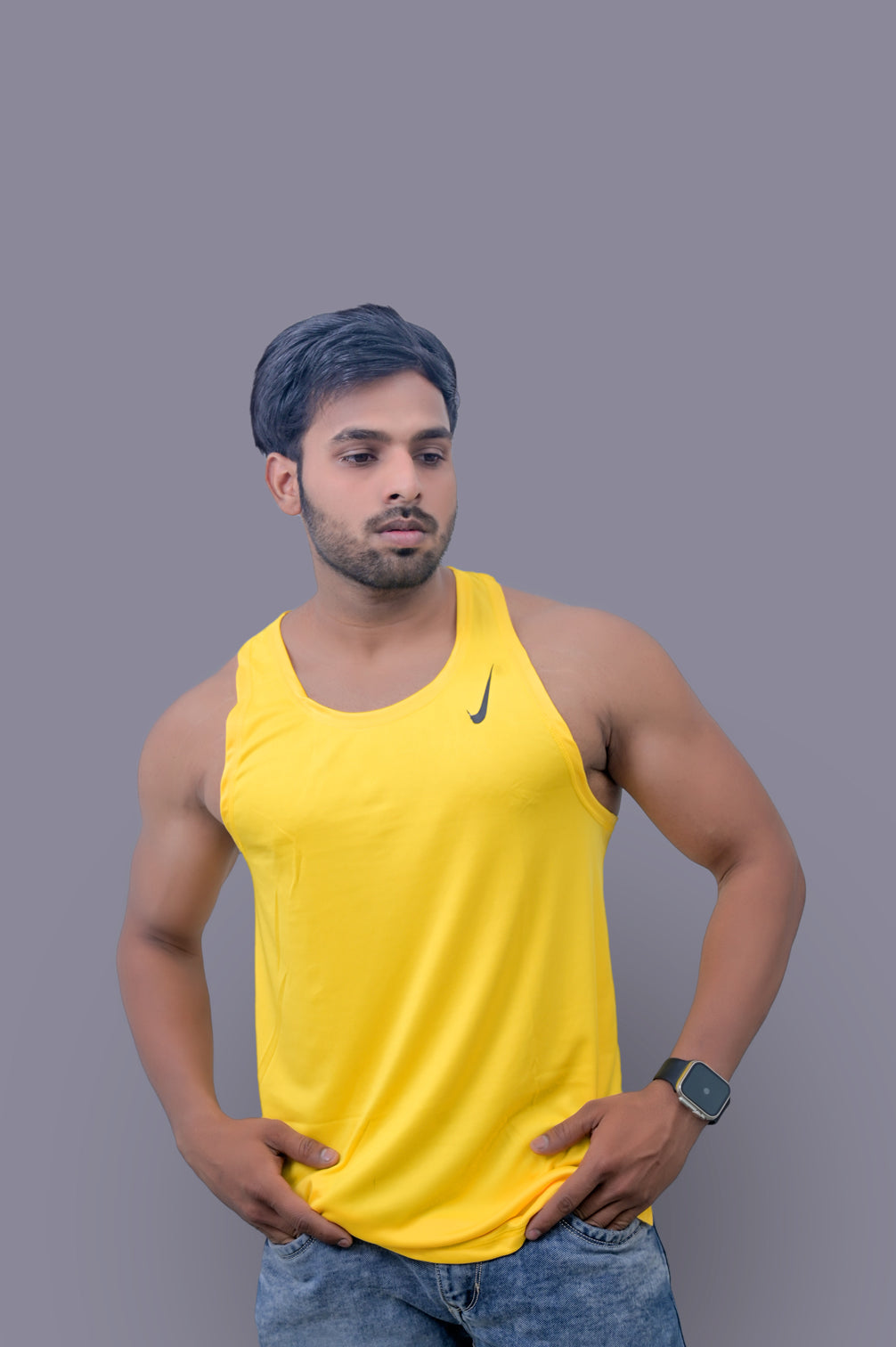 Yellow Gym Fitness and Sports Vest