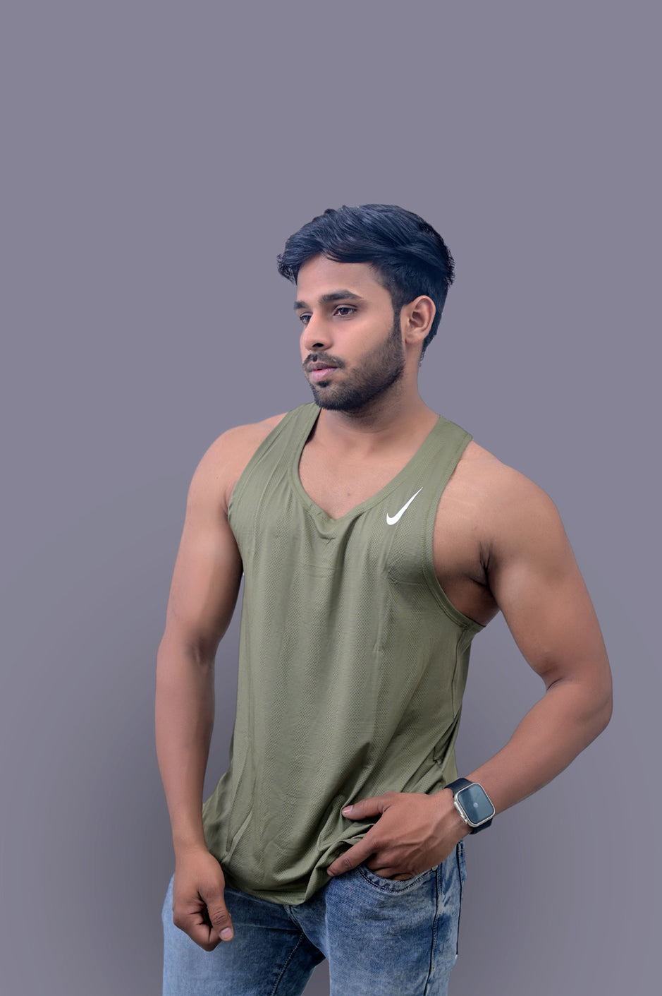 Green Laser Gym Fitness and Sports Vest