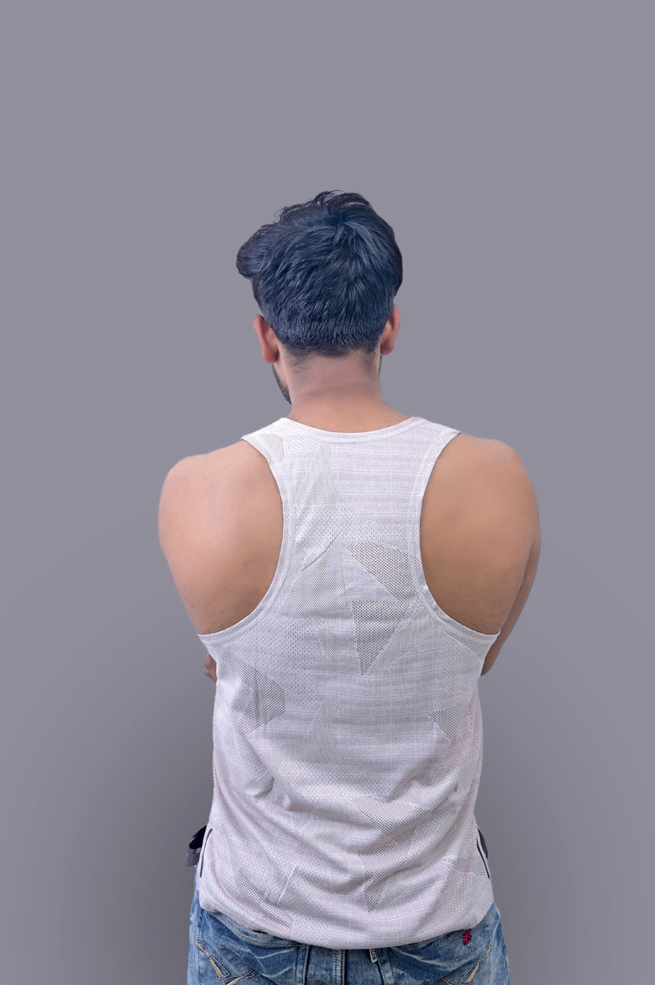 OFF White Laser Gym Fitness and Sports Sando Vest