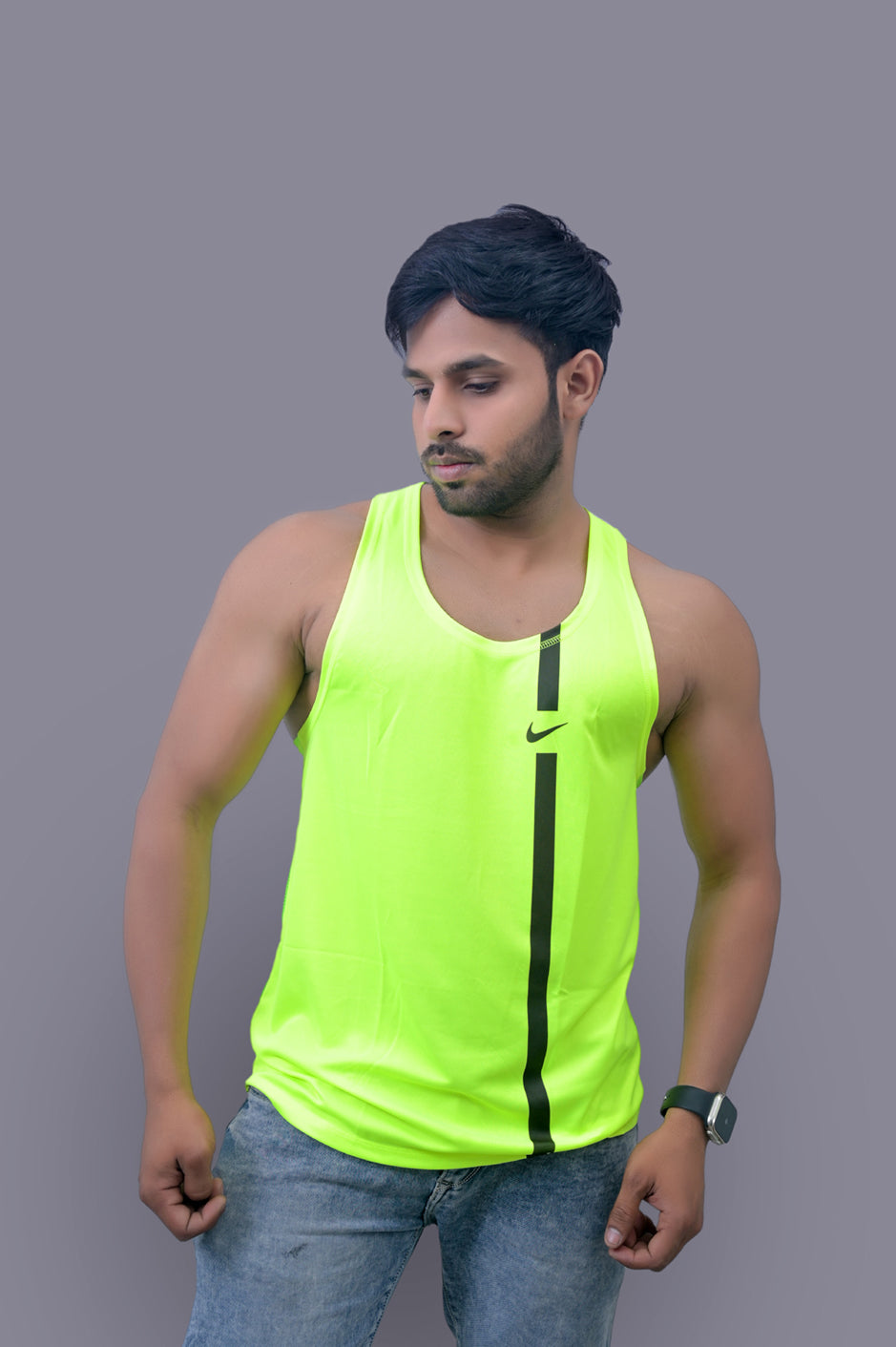 Parrot Green Gym Fitness and Sports Vest