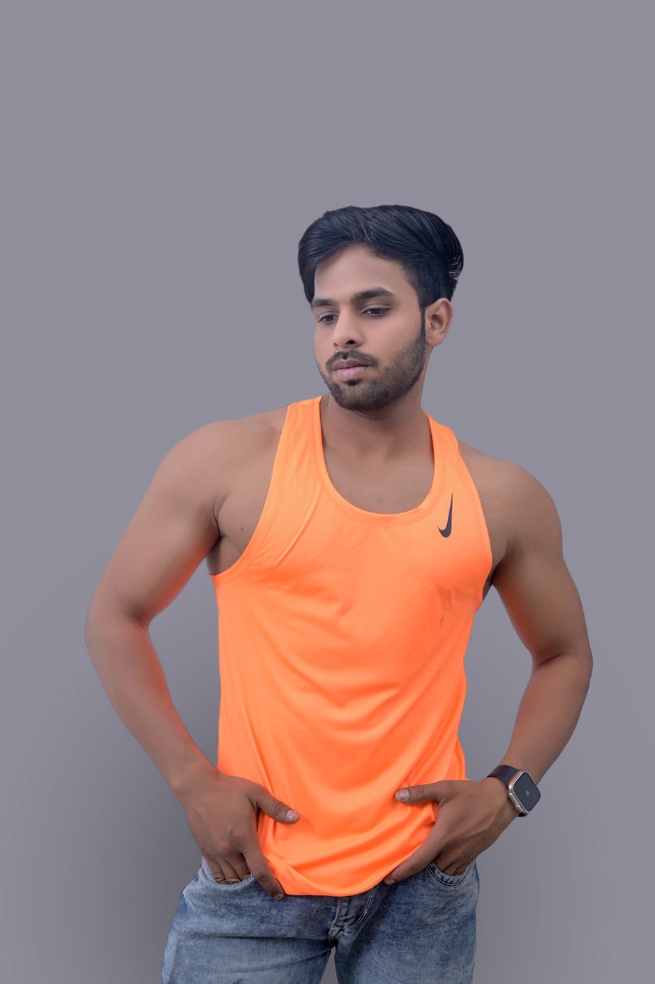 Orange Gym Fitness and Sports Vest