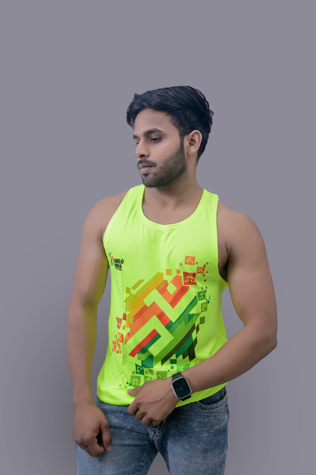 Parrot Green Khelo India Sando Vest
