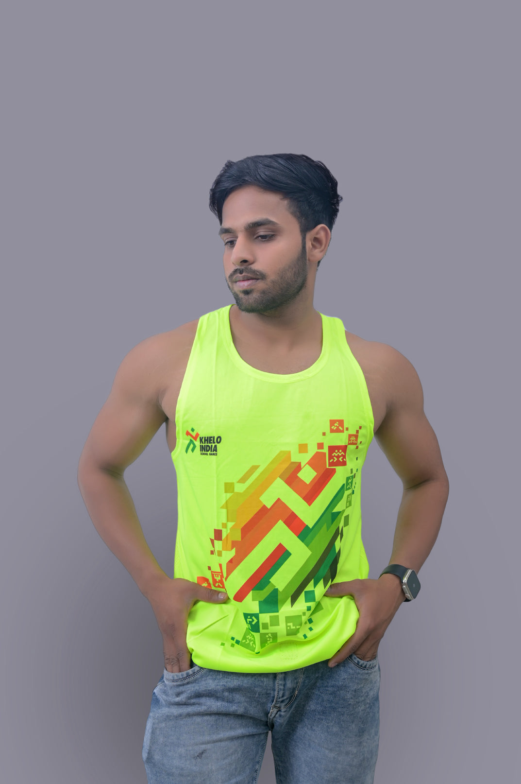 Parrot Green Khelo India Sando Vest